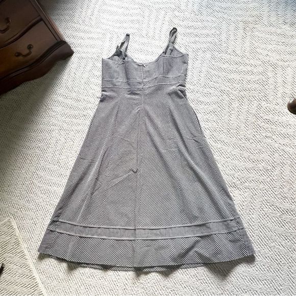 Talbots Black and White Checked Dress 2-Layer Size 8 EUC Adjustable Straps - Picture 2 of 2